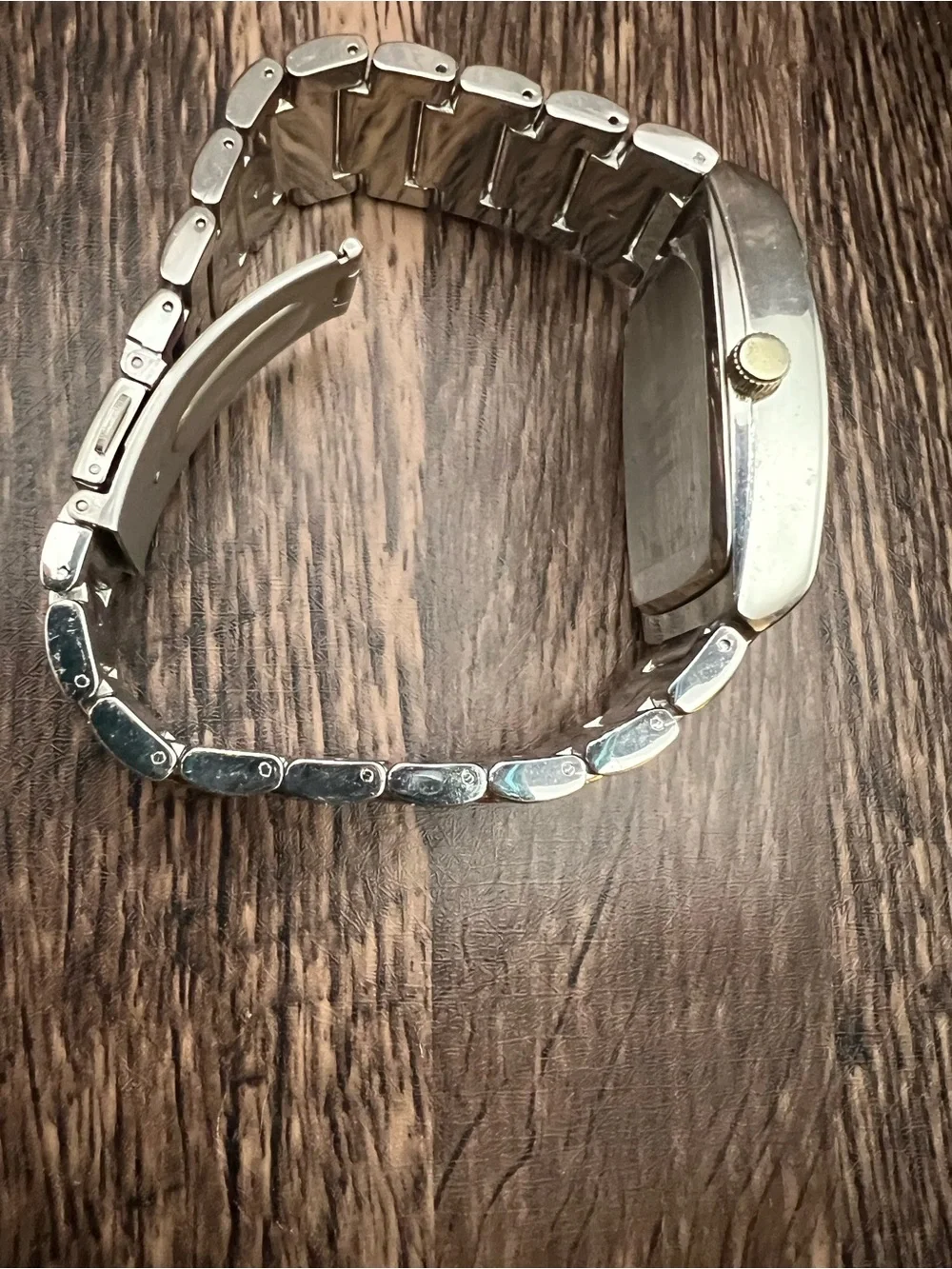 Men’s Two-Tone Tank Diamond Face Dress Watch working